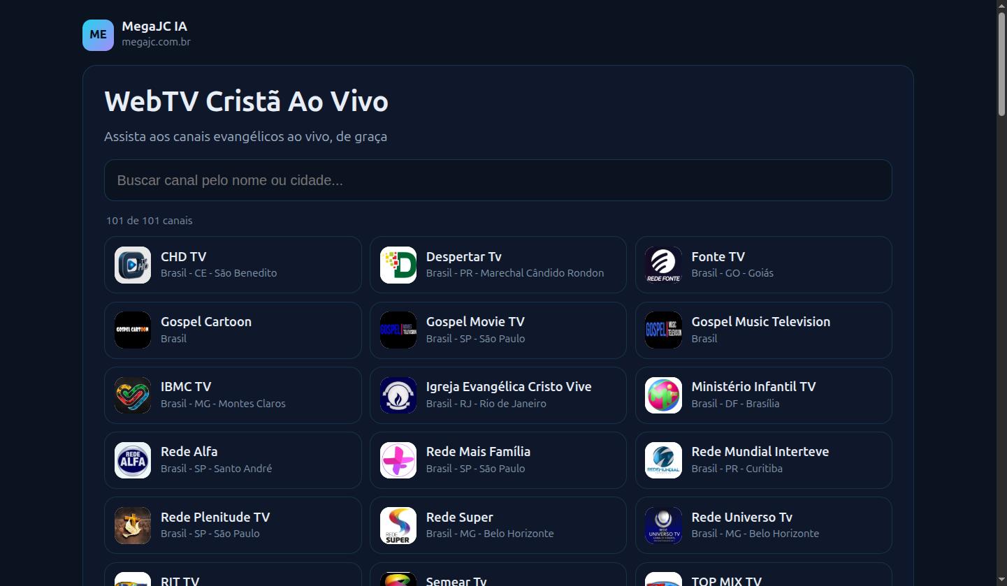 Web TV Cristã ao vivo – megajc.com.br